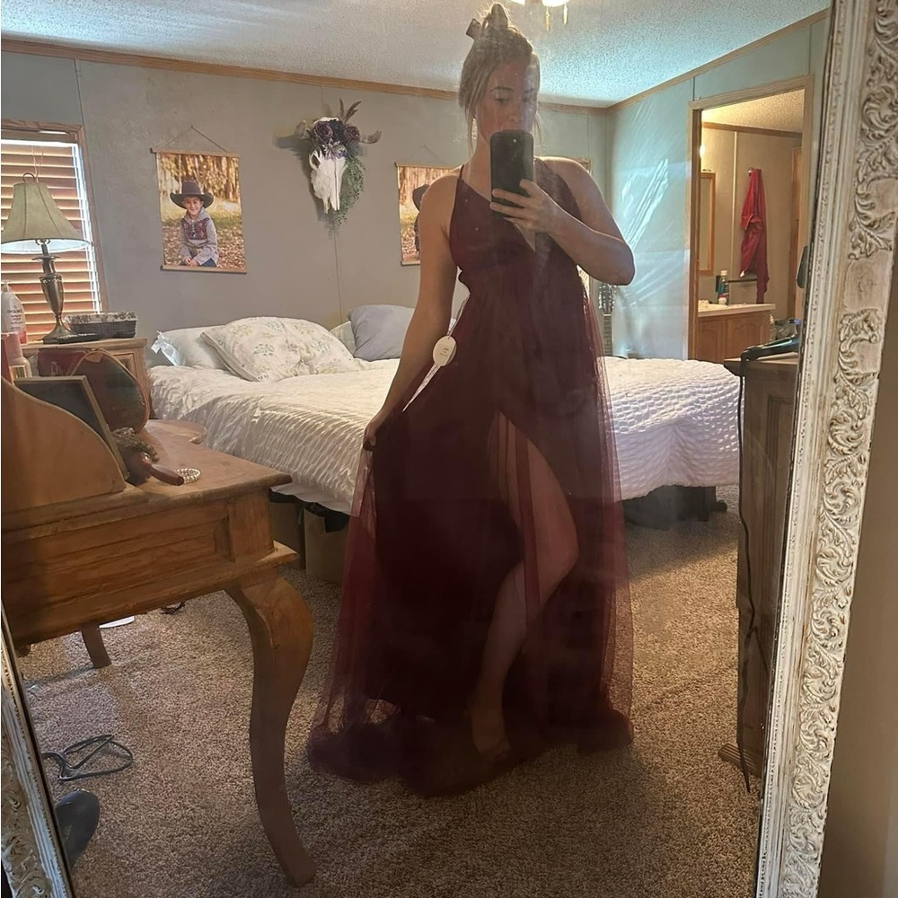 Beautiful burgundy dress. Bought for a wedding but never wore